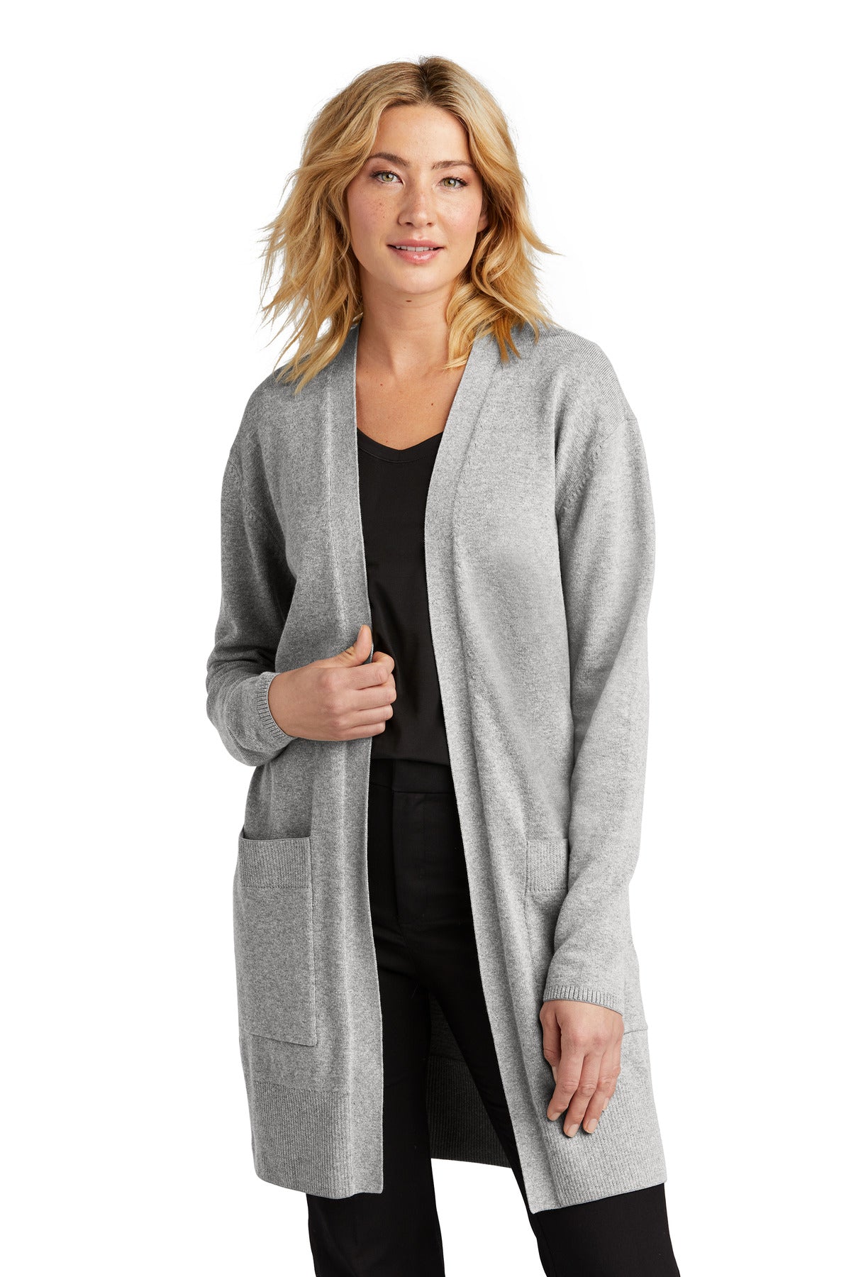 Mercer+Mettle Women's Open-Front Cardigan Sweater - Gusty Grey Heather