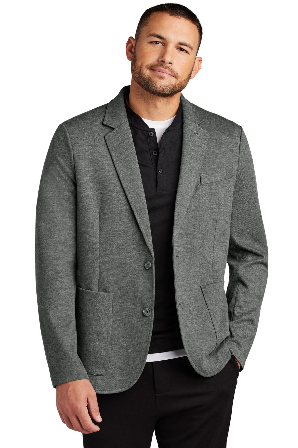 Mercer+Mettle Relaxed Knit Blazer - Storm Grey Heather