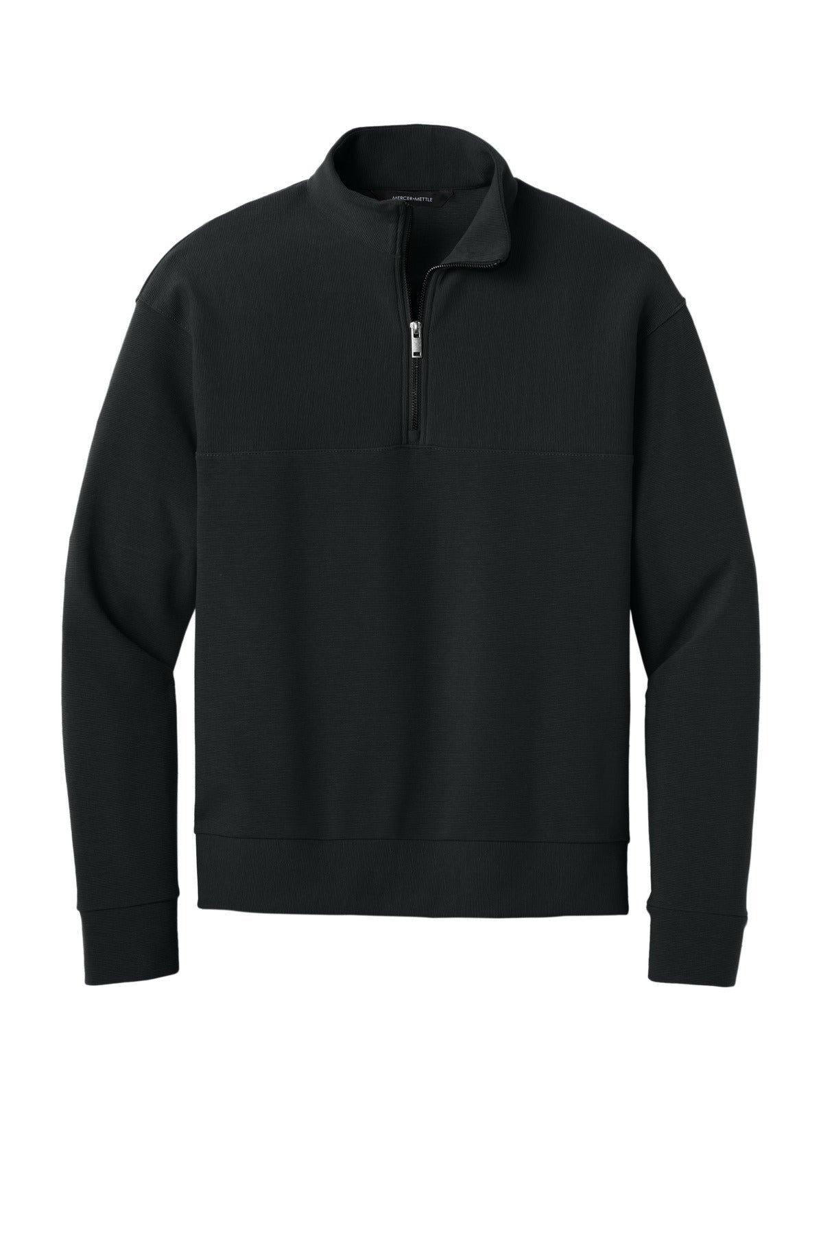 Mercer+Mettle Linear Texture 1/4-Zip - Deep Black