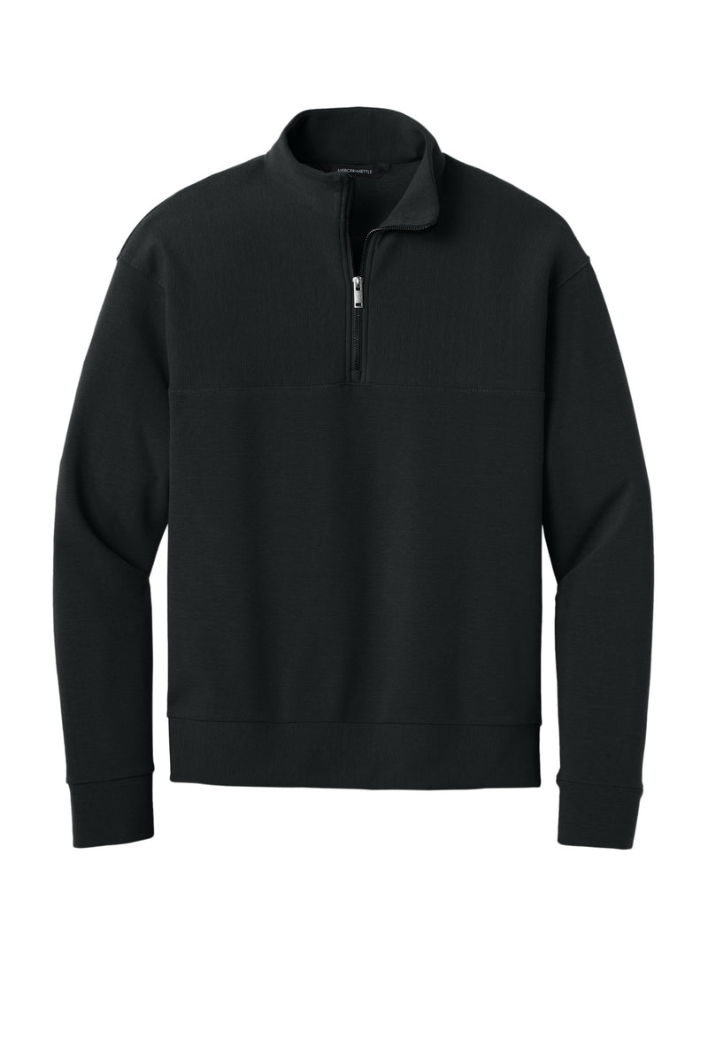 Mercer+Mettle Linear Texture 1/4-Zip - Deep Black