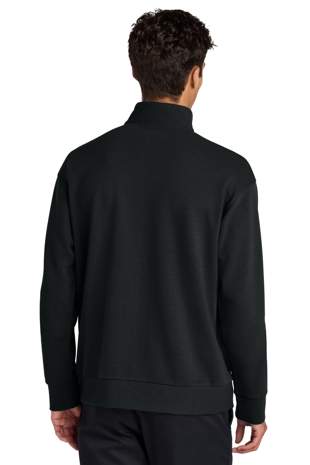 Mercer+Mettle Linear Texture 1/4-Zip - Deep Black