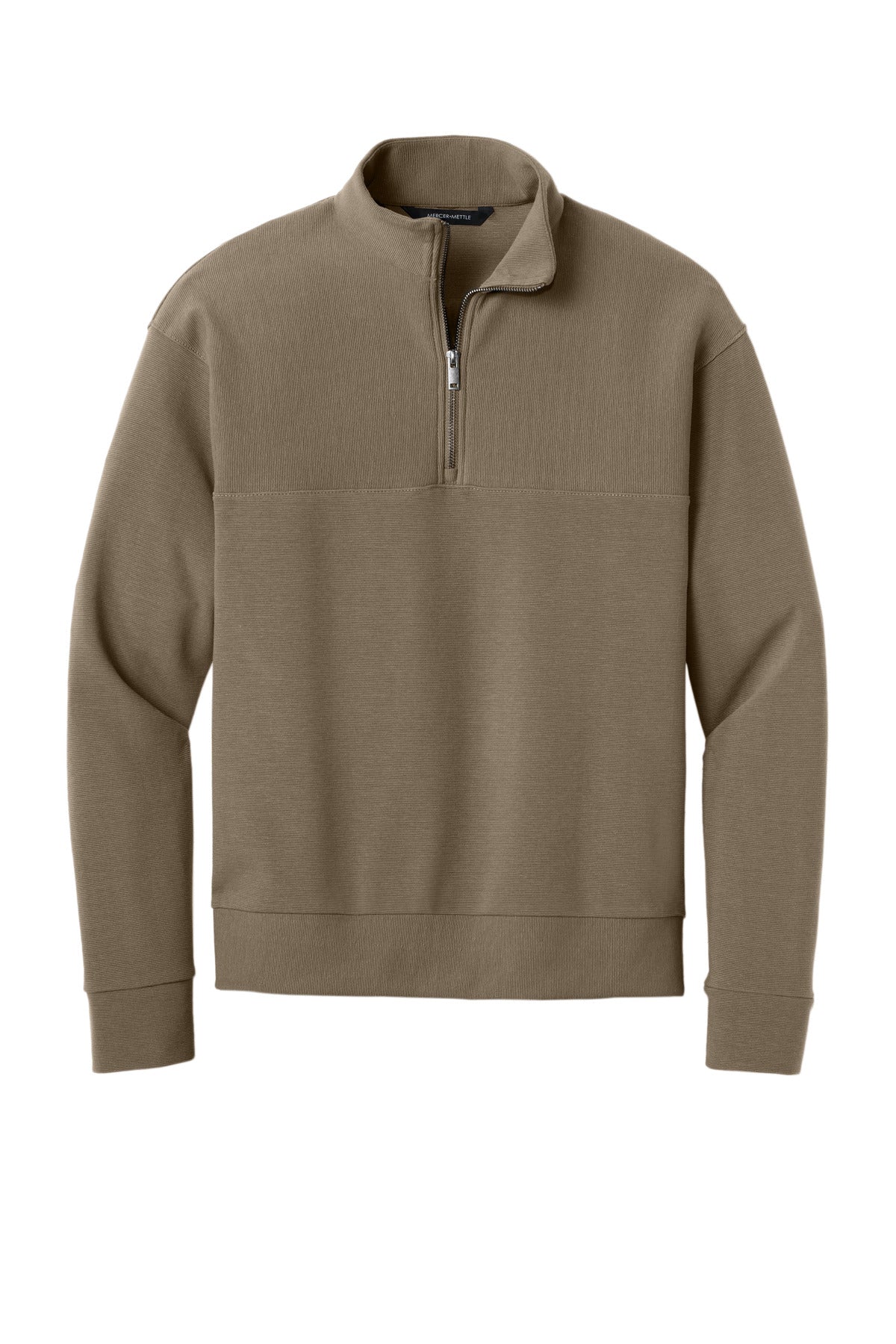 Mercer+Mettle Linear Texture 1/4-Zip - Warm Taupe