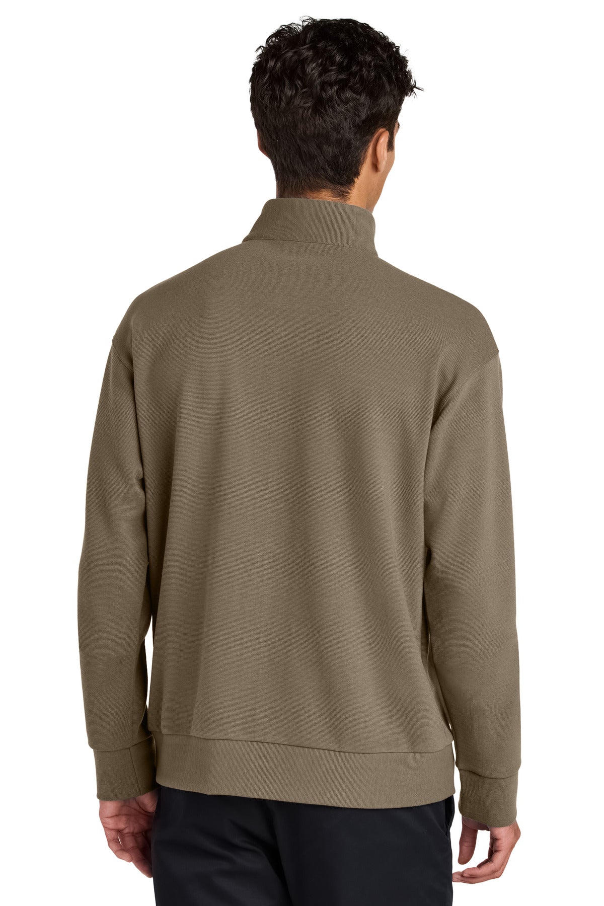 Mercer+Mettle Linear Texture 1/4-Zip - Warm Taupe