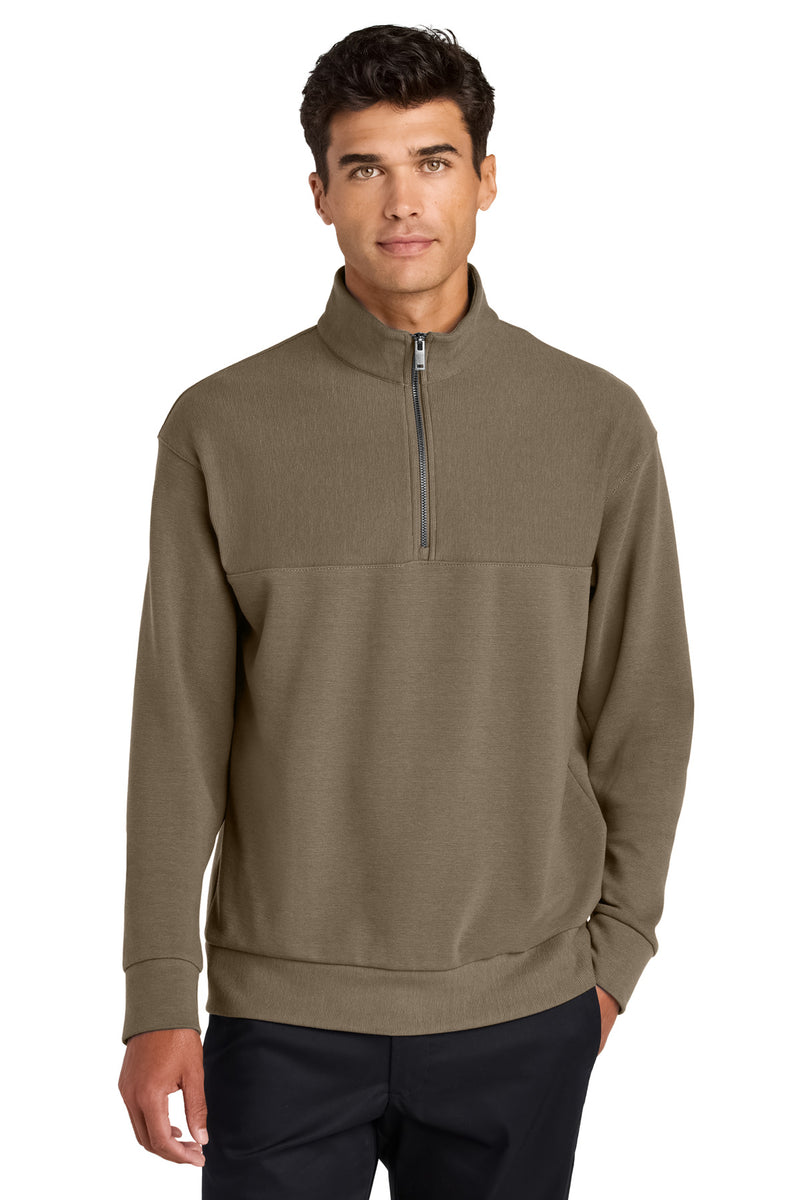 Mercer+Mettle Linear Texture 1/4-Zip - Warm Taupe