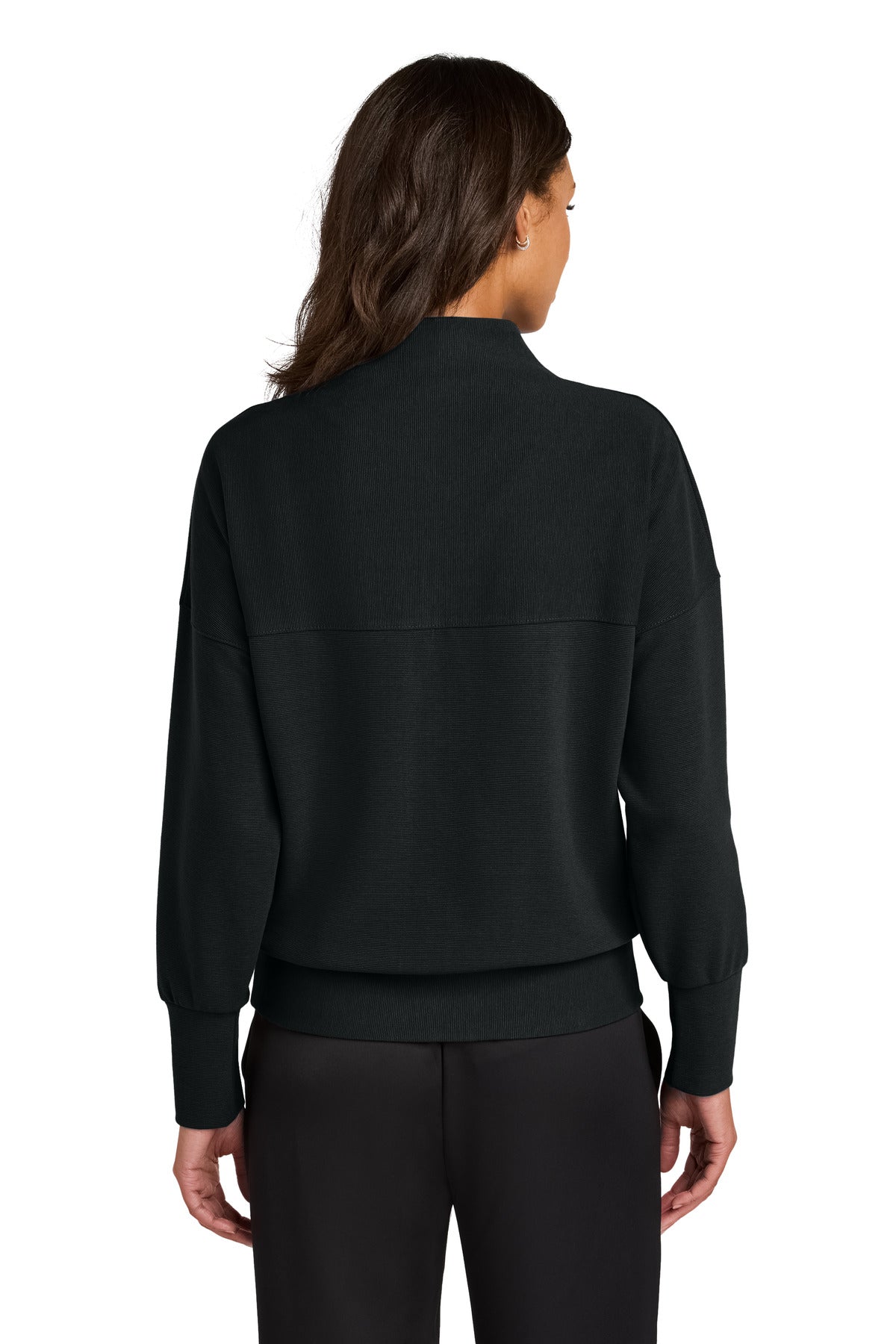 Mercer+Mettle Women's Linear Texture 1/4-Zip - Deep Black