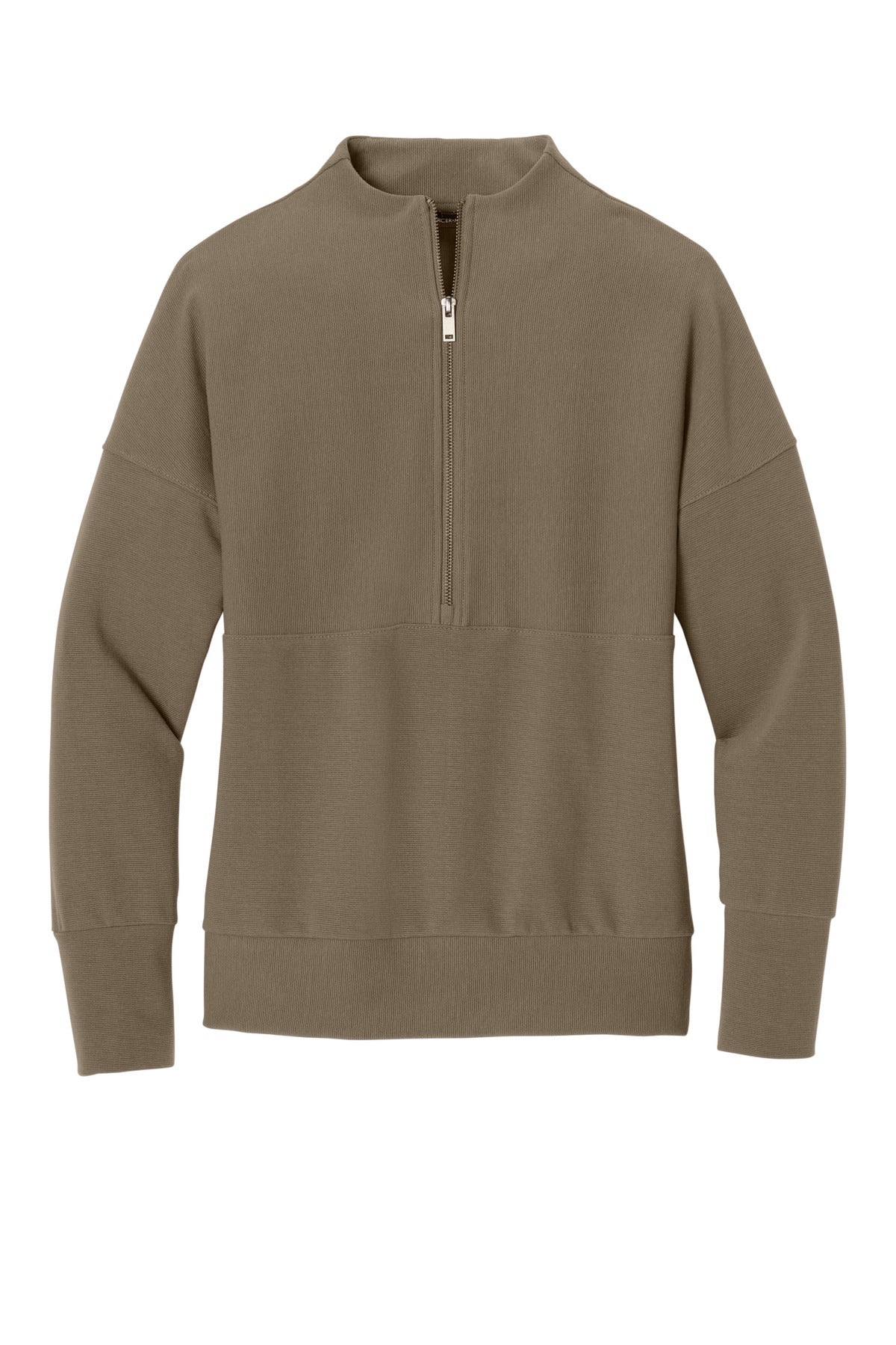 Mercer+Mettle Women's Linear Texture 1/4-Zip - Warm Taupe