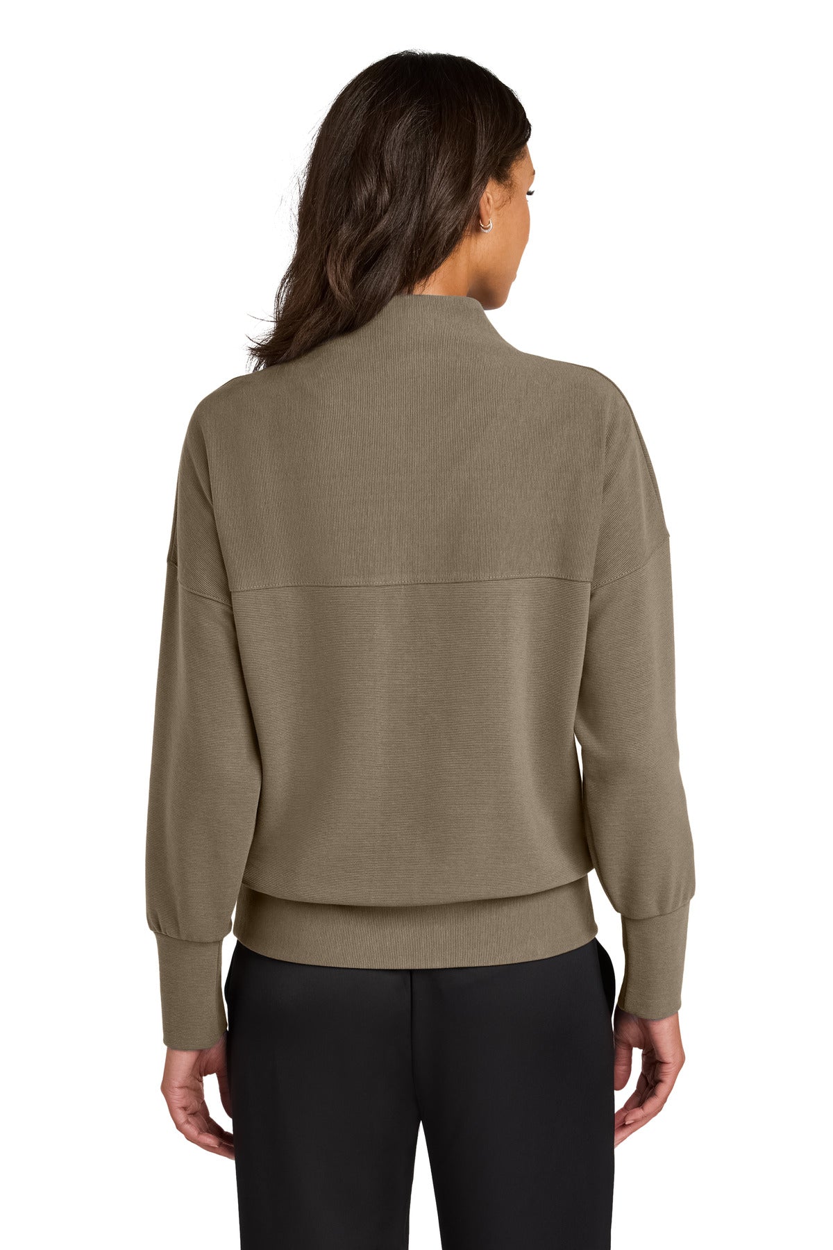 Mercer+Mettle Women's Linear Texture 1/4-Zip - Warm Taupe