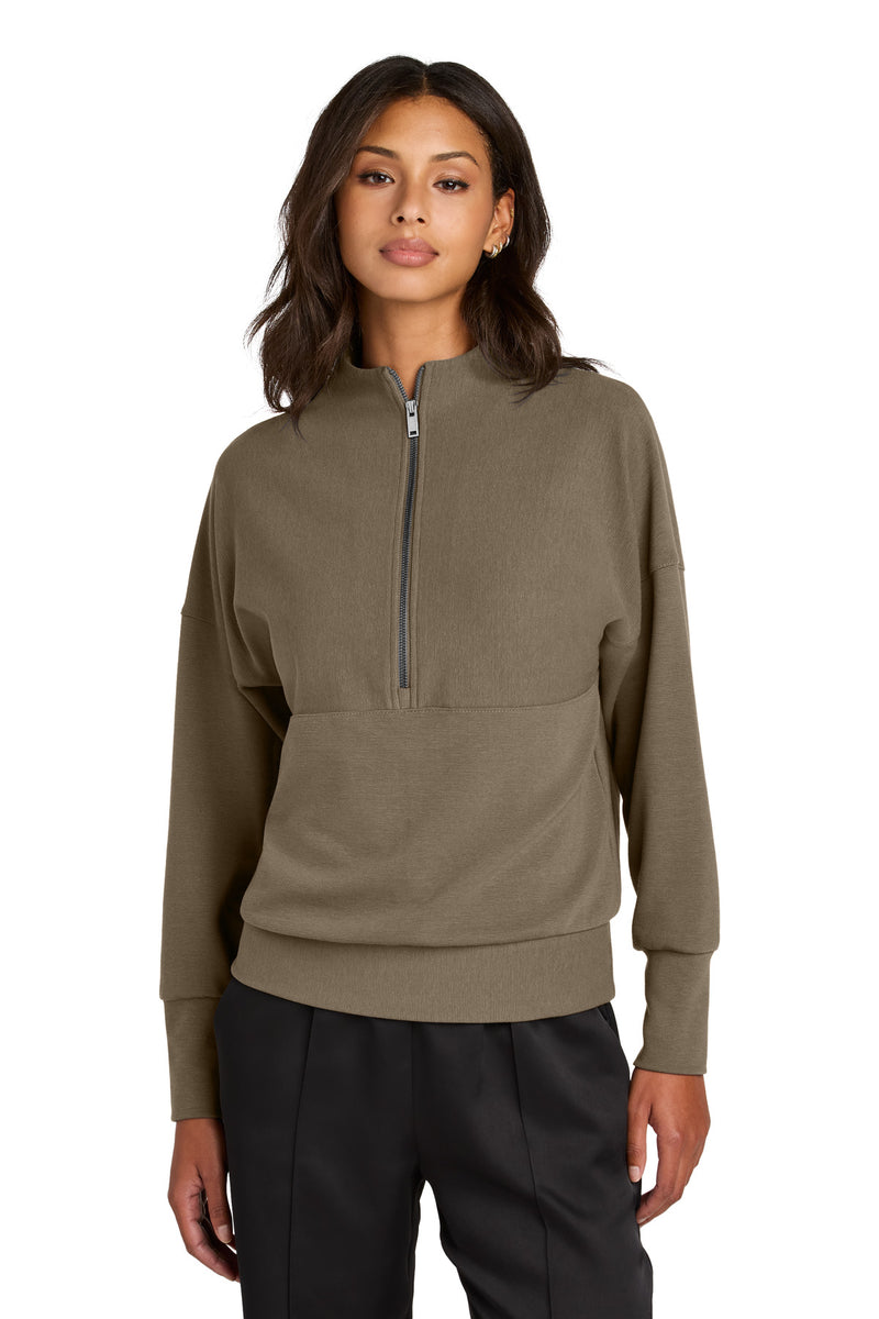 Mercer+Mettle Women's Linear Texture 1/4-Zip - Warm Taupe