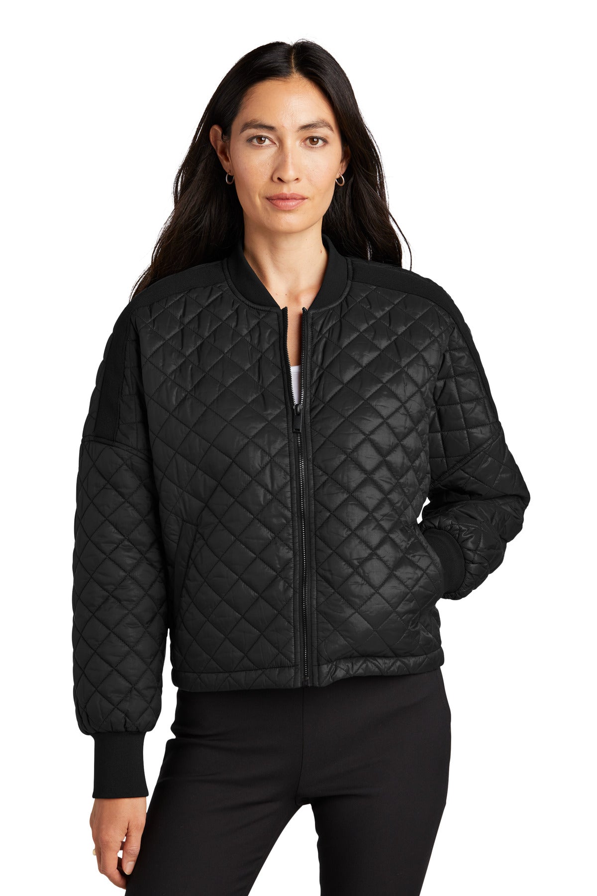 Mercer+Mettle Women's Boxy Quilted Jacket - Deep Black