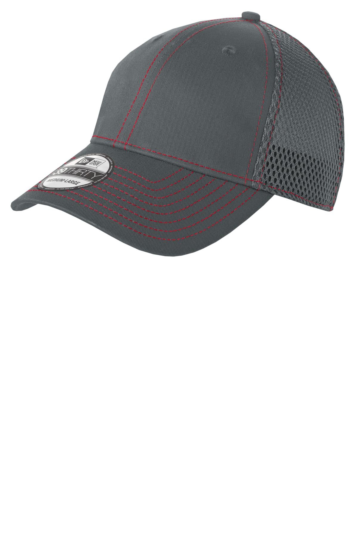New Era - Stretch Mesh Contrast Stitch Cap - Graphite/ Red