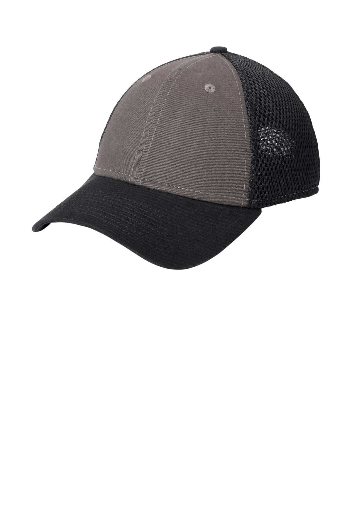 New Era Snapback Contrast Front Mesh Cap - Charcoal/ Black