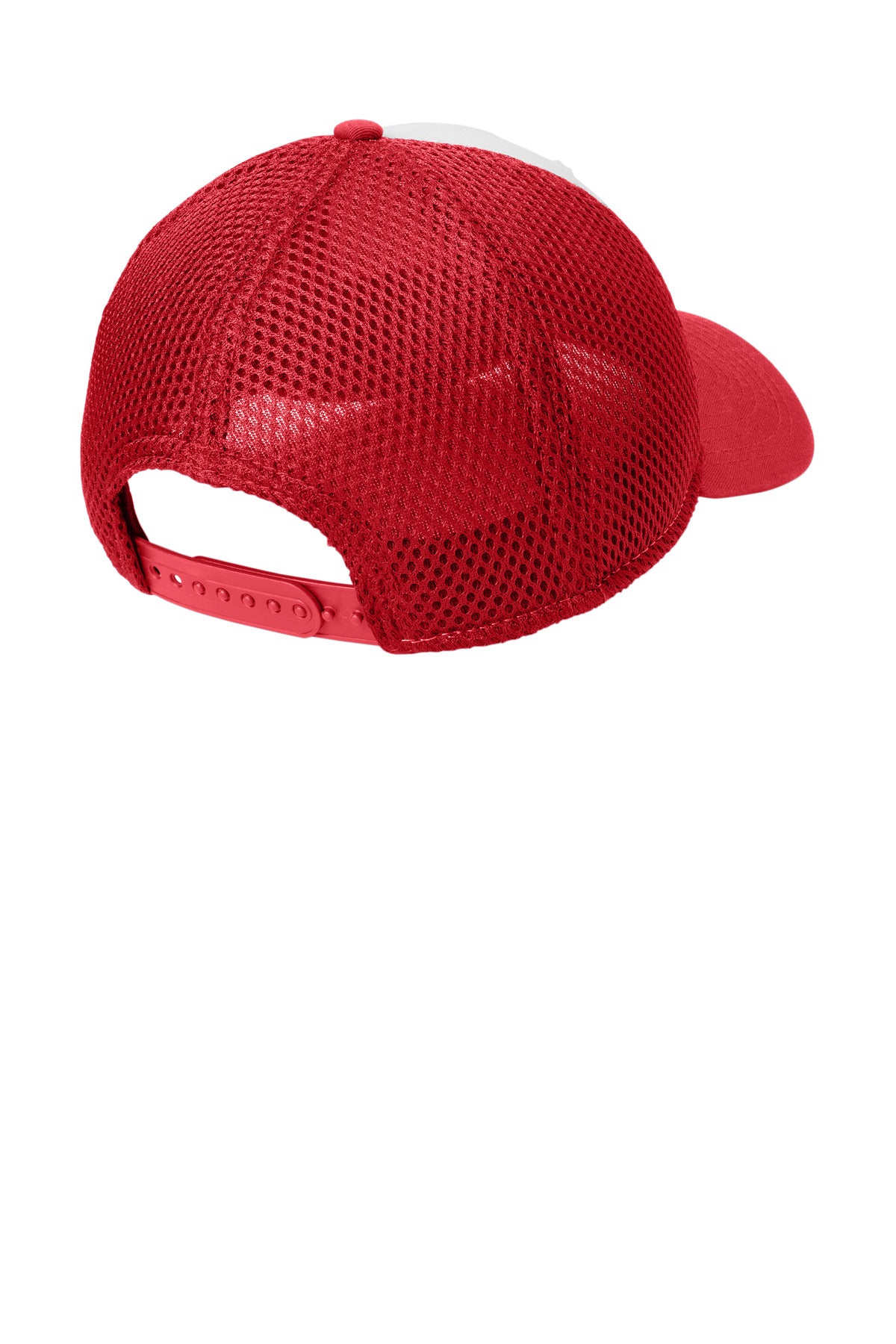New Era Snapback Contrast Front Mesh Cap - White/ Scarlet Red