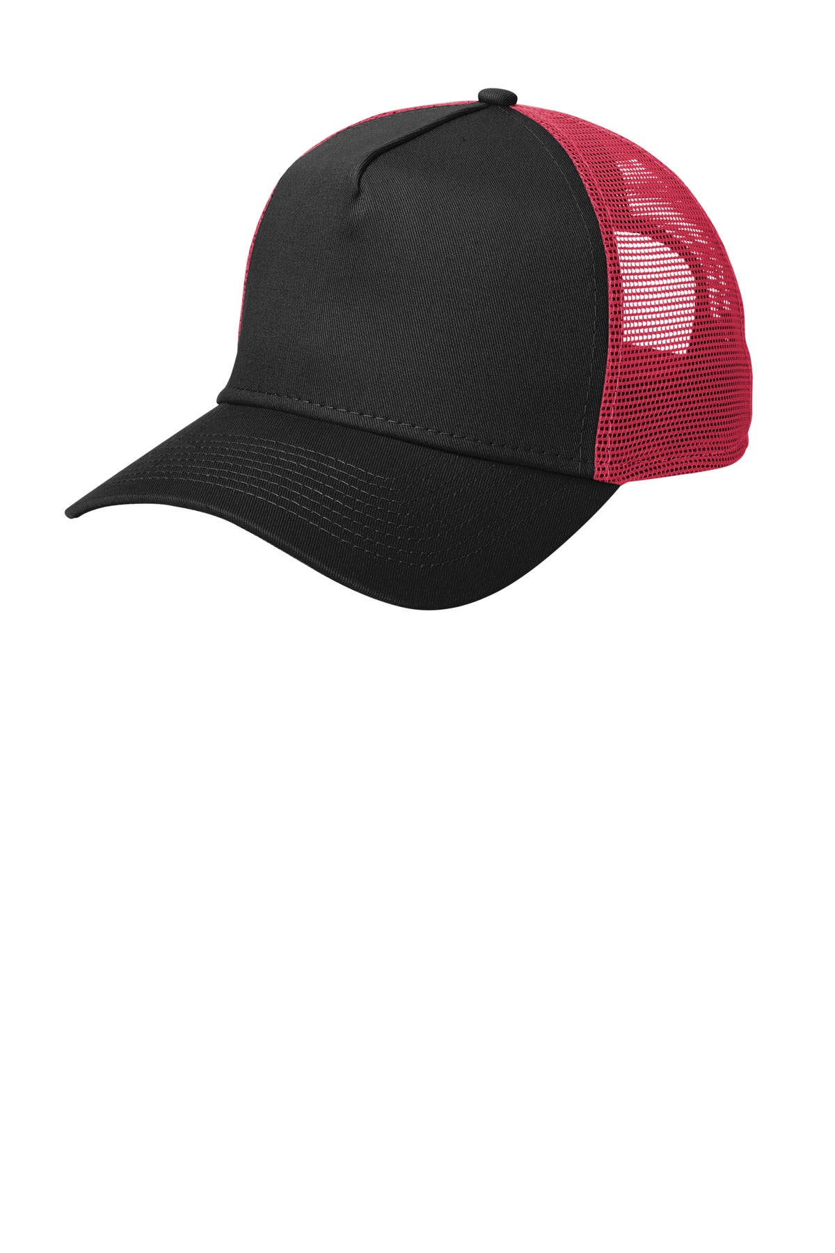 New Era Snapback Trucker Cap - Black/ Scarlet