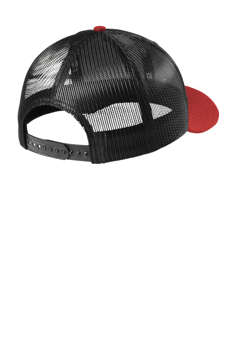 New Era   Snapback Low Profile Trucker Cap - Black/ Scarlet