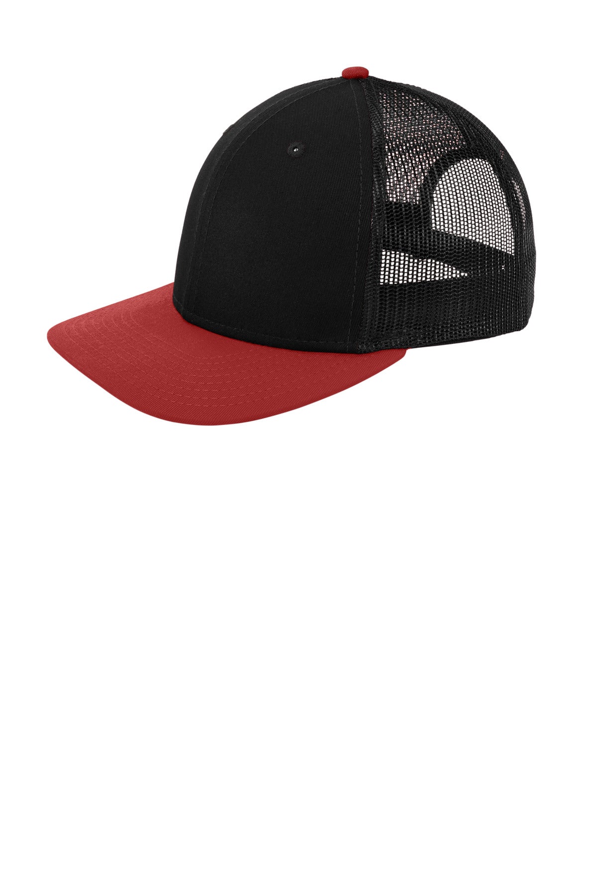 New Era   Snapback Low Profile Trucker Cap - Black/ Scarlet