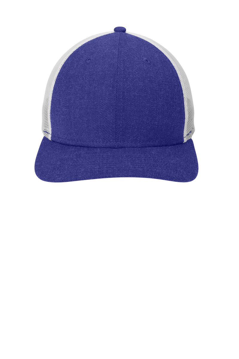 New Era   Snapback Low Profile Trucker Cap - Heather Royal/ White
