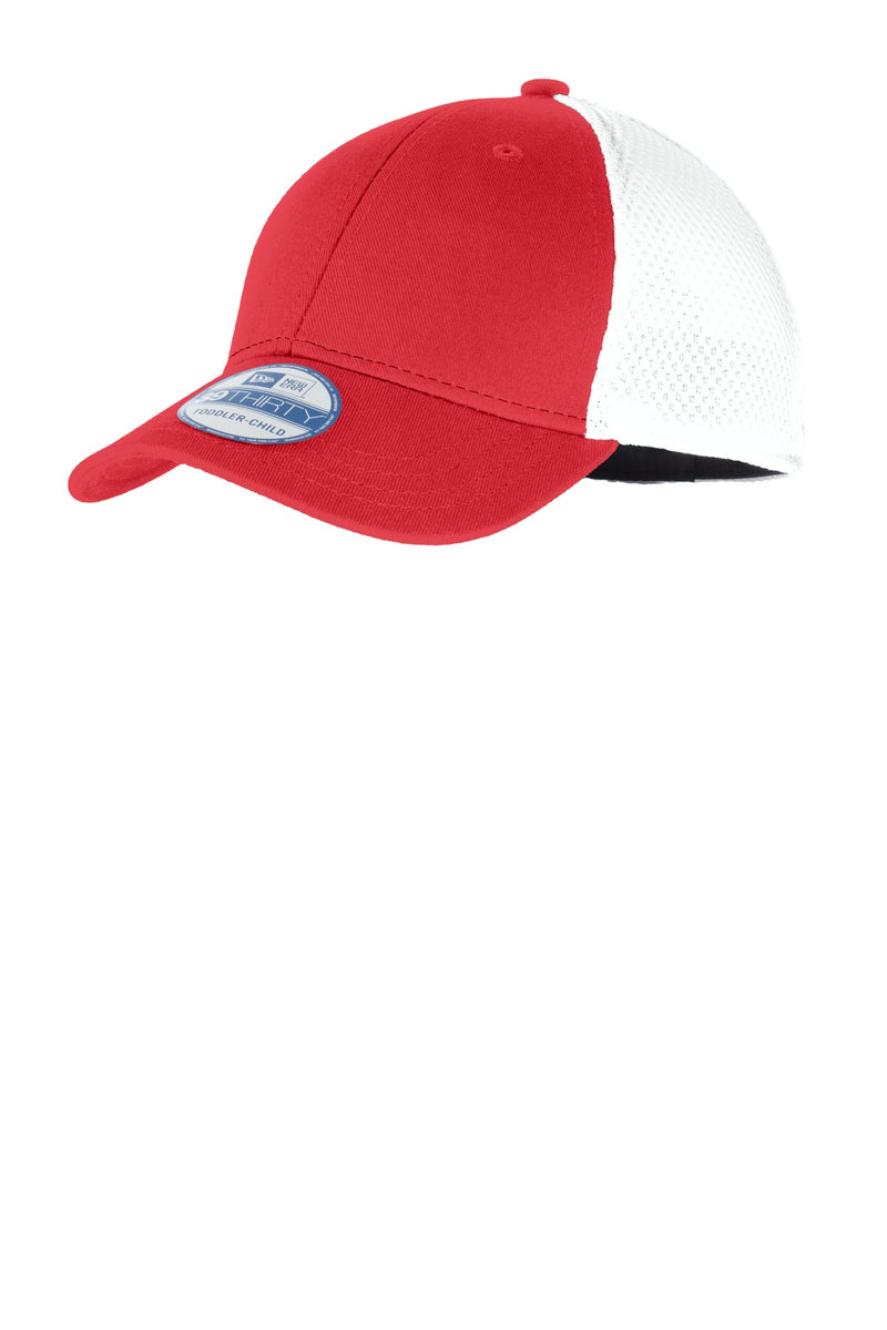 New Era Youth Stretch Mesh Cap - Scarlet Red/ White
