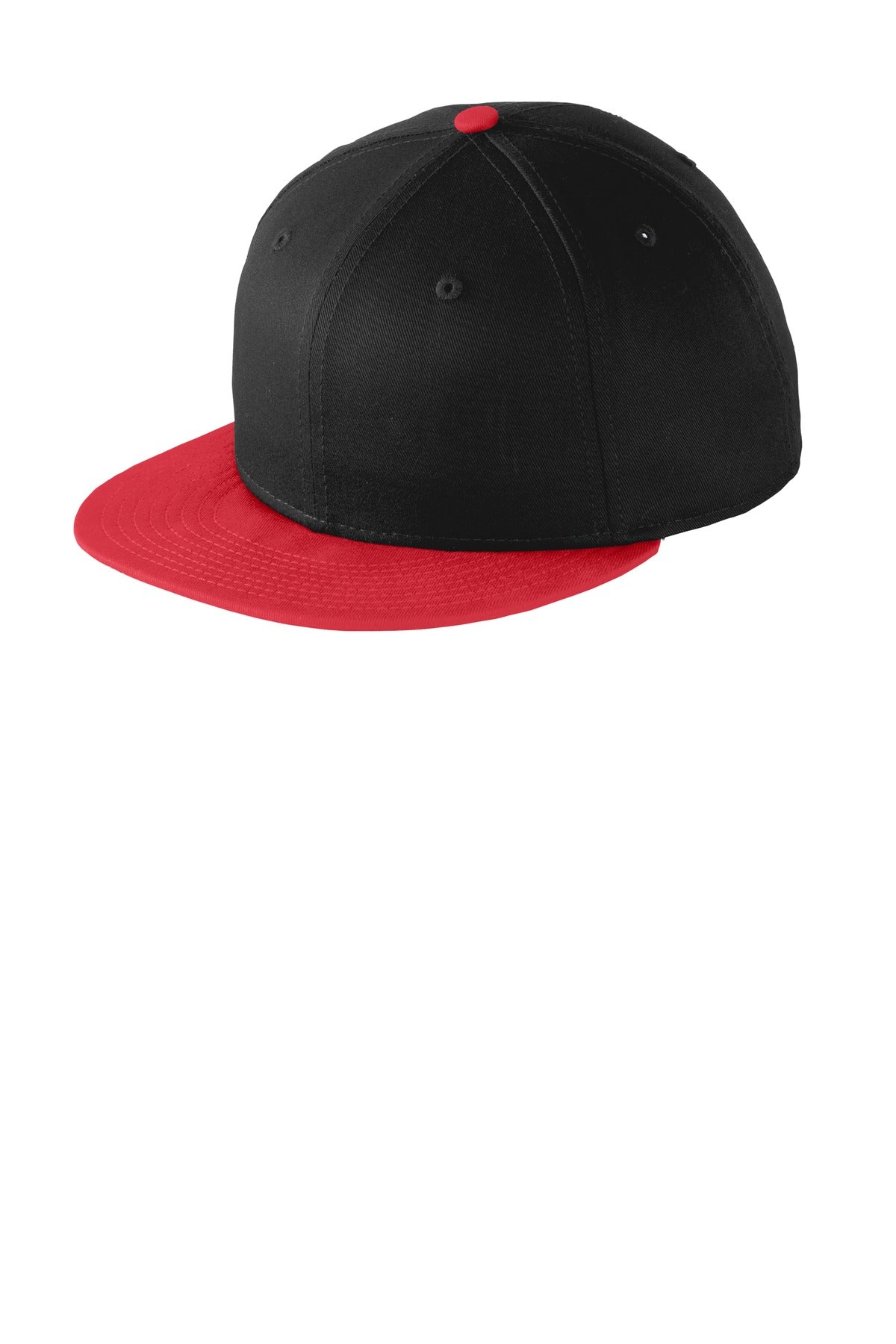 New Era - Flat Bill Snapback Cap - Black/ Scarlet