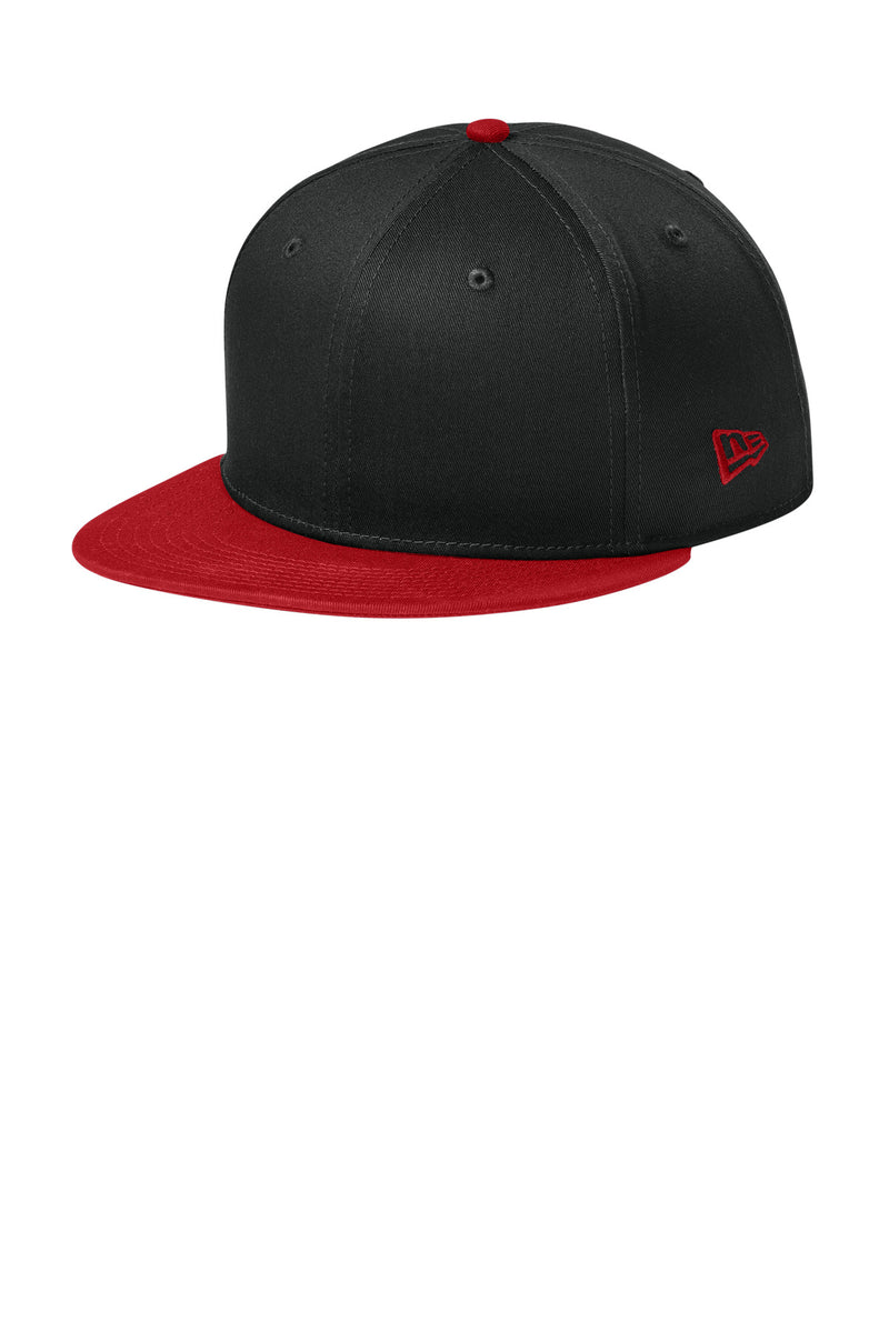 New Era - Flat Bill Snapback Cap - Flag Black/ Scarlet