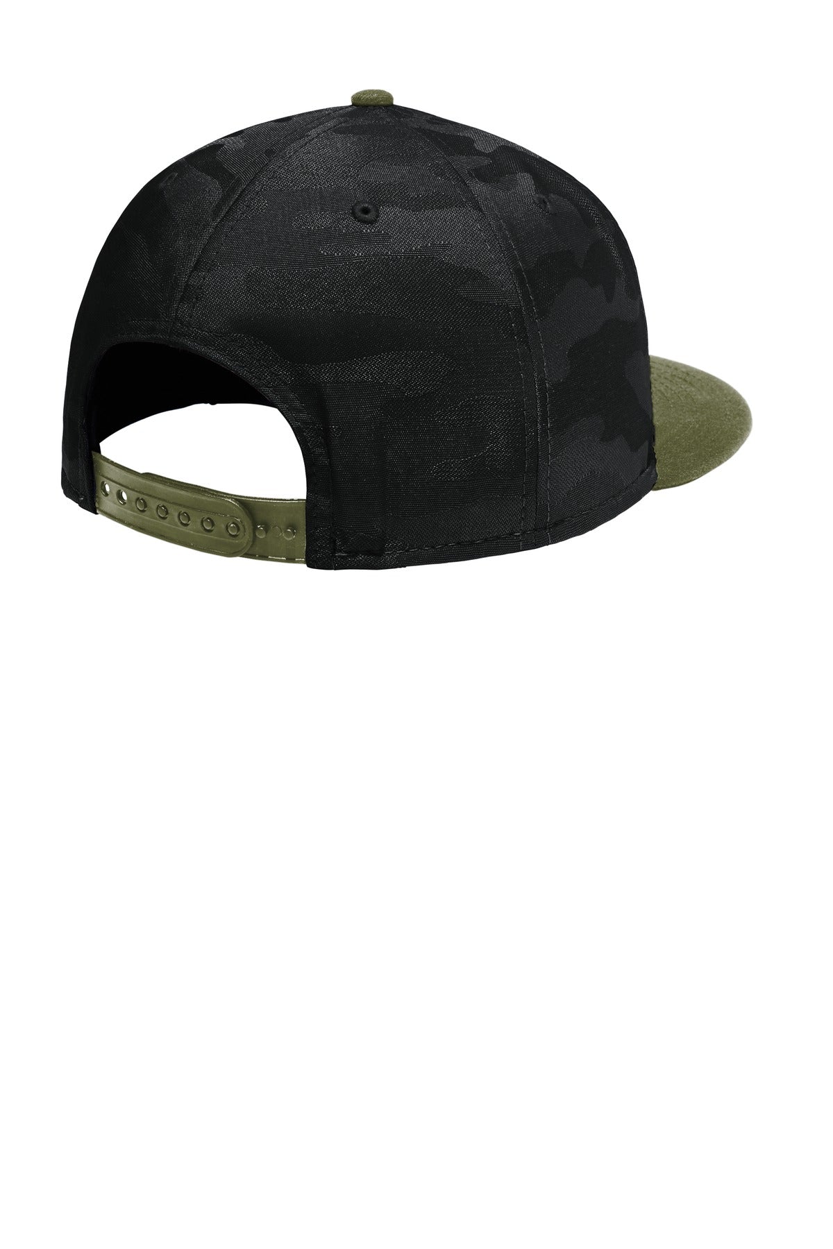 New Era  Camo Flat Bill Snapback Cap - Army/ Black Camo
