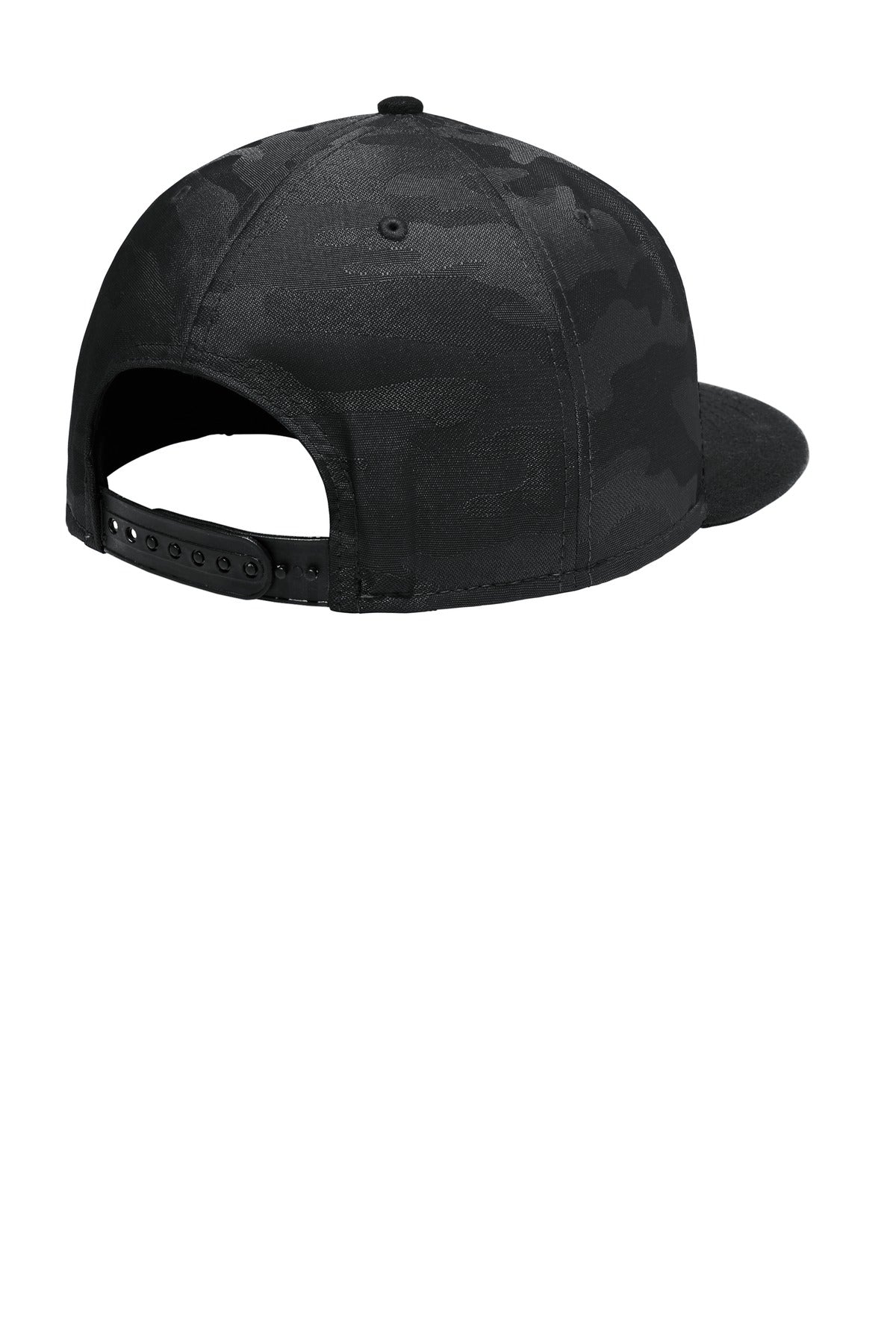 New Era  Camo Flat Bill Snapback Cap - Black/ Black Camo