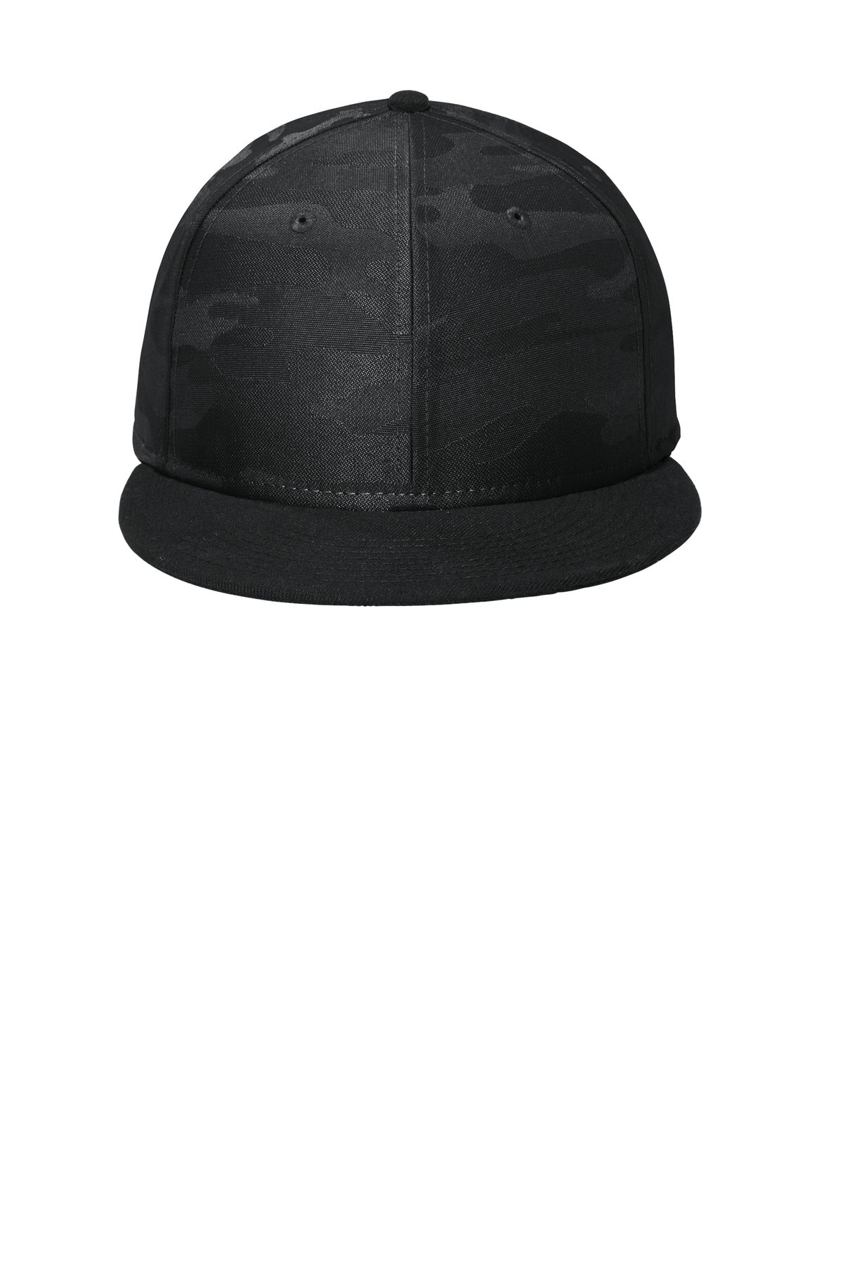 New Era  Camo Flat Bill Snapback Cap - Black/ Black Camo