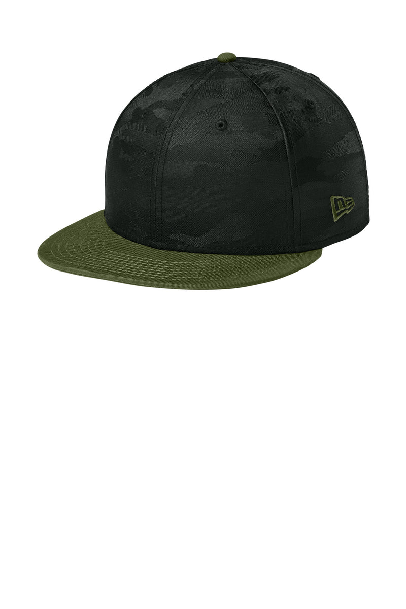 New Era  Camo Flat Bill Snapback Cap - Flag Army/ Black Camo