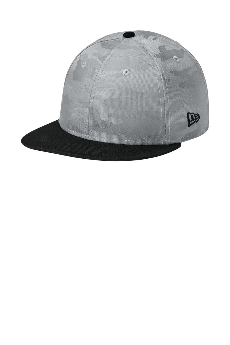 New Era  Camo Flat Bill Snapback Cap - Flag Black/ Rainstorm Grey Camo