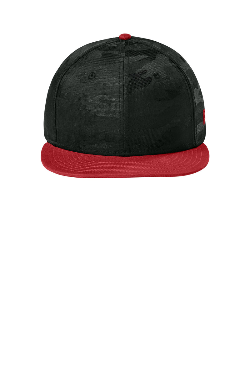 New Era  Camo Flat Bill Snapback Cap - Flag Scarlet/ Black Camo