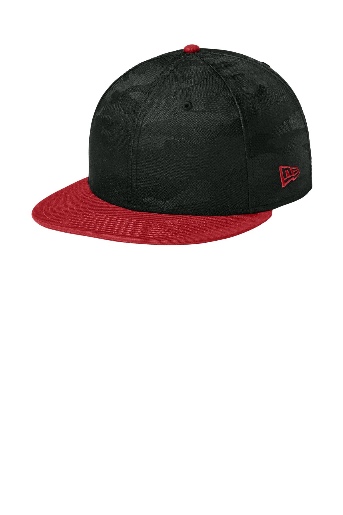 New Era  Camo Flat Bill Snapback Cap - Flag Scarlet/ Black Camo