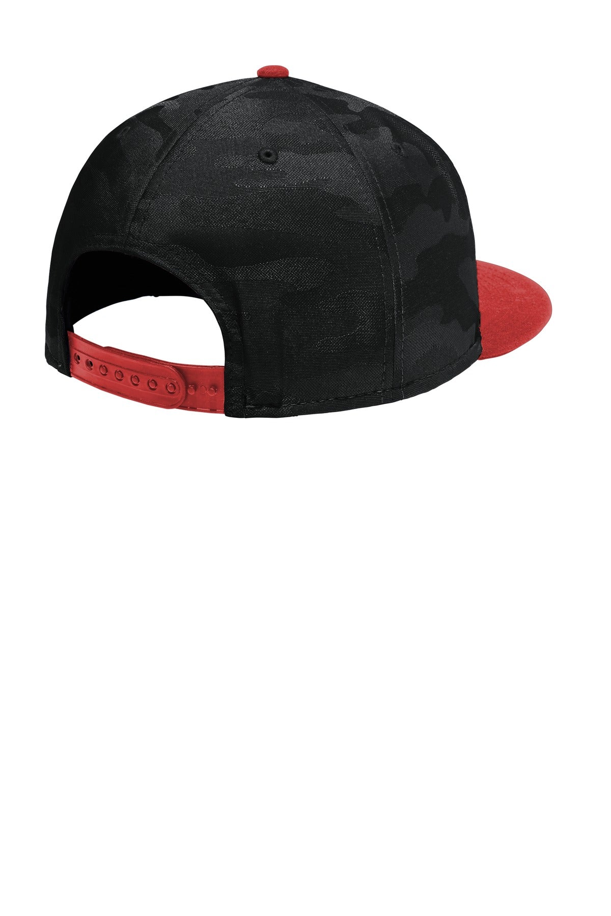 New Era  Camo Flat Bill Snapback Cap - Scarlet/ Black Camo