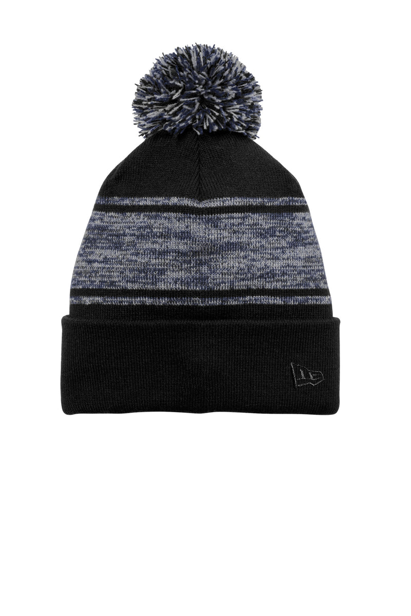 New Era Knit Chilled Pom Beanie - Black/ Deep Navy
