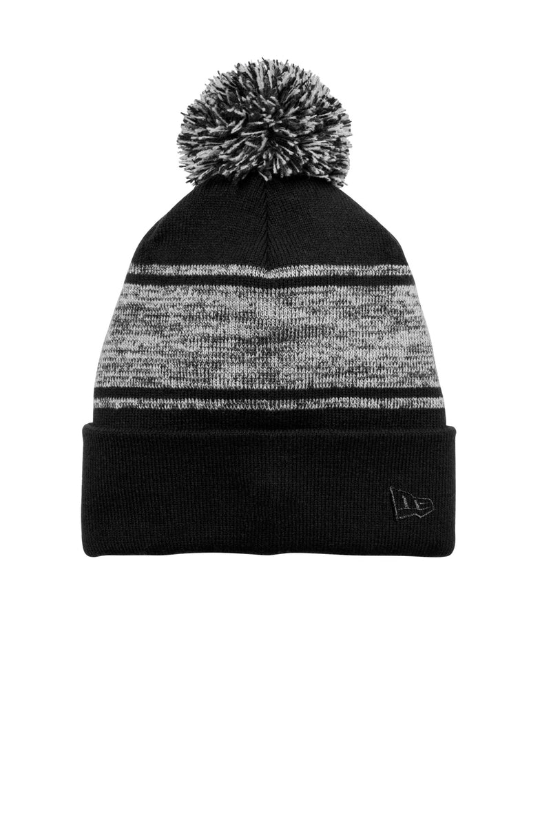 New Era Knit Chilled Pom Beanie - Black/ Graphite