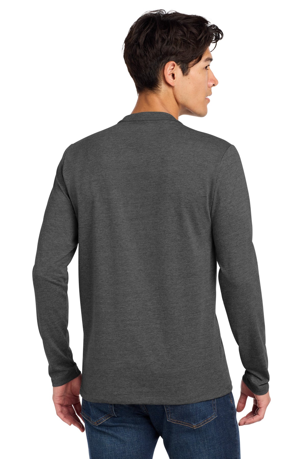 New Era  Heritage Blend Long Sleeve Crew Tee - Black Heather