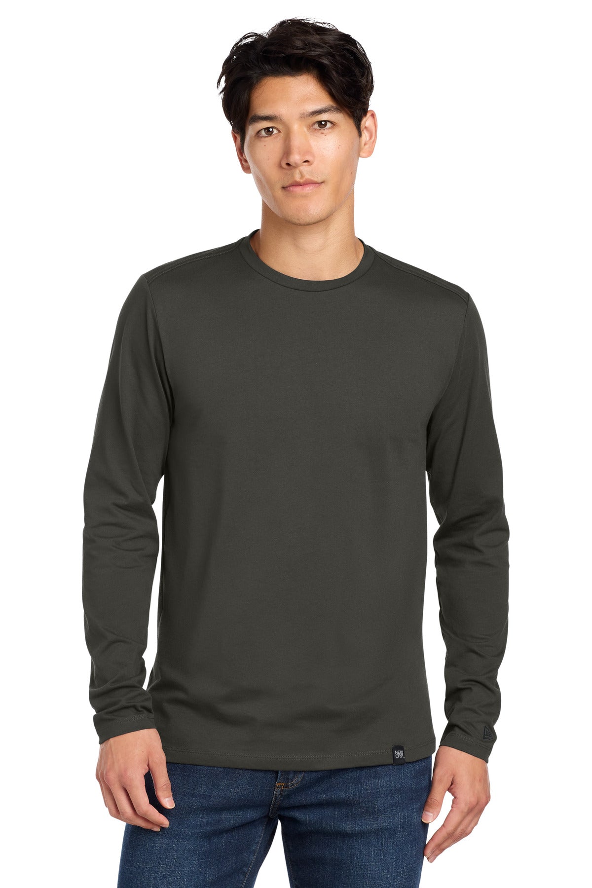 New Era  Heritage Blend Long Sleeve Crew Tee - Graphite