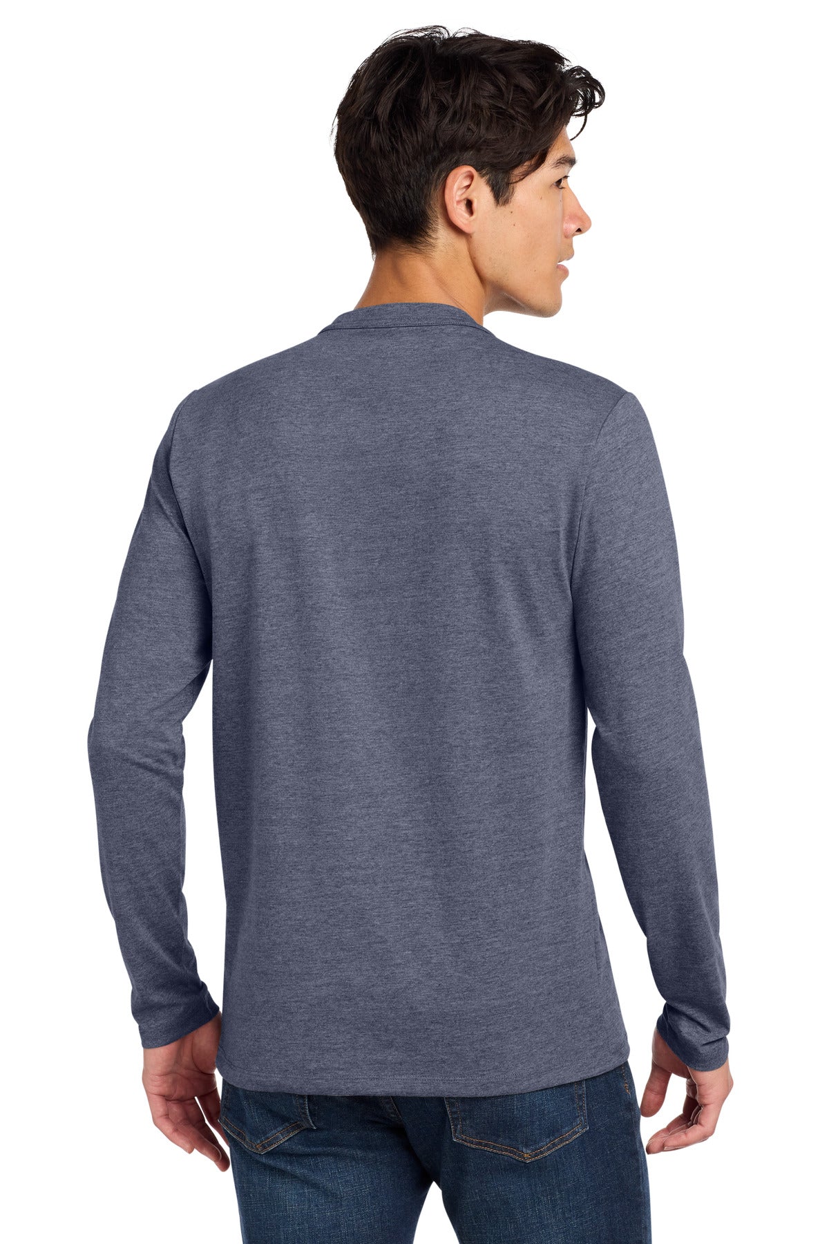 New Era  Heritage Blend Long Sleeve Crew Tee - True Navy Heather