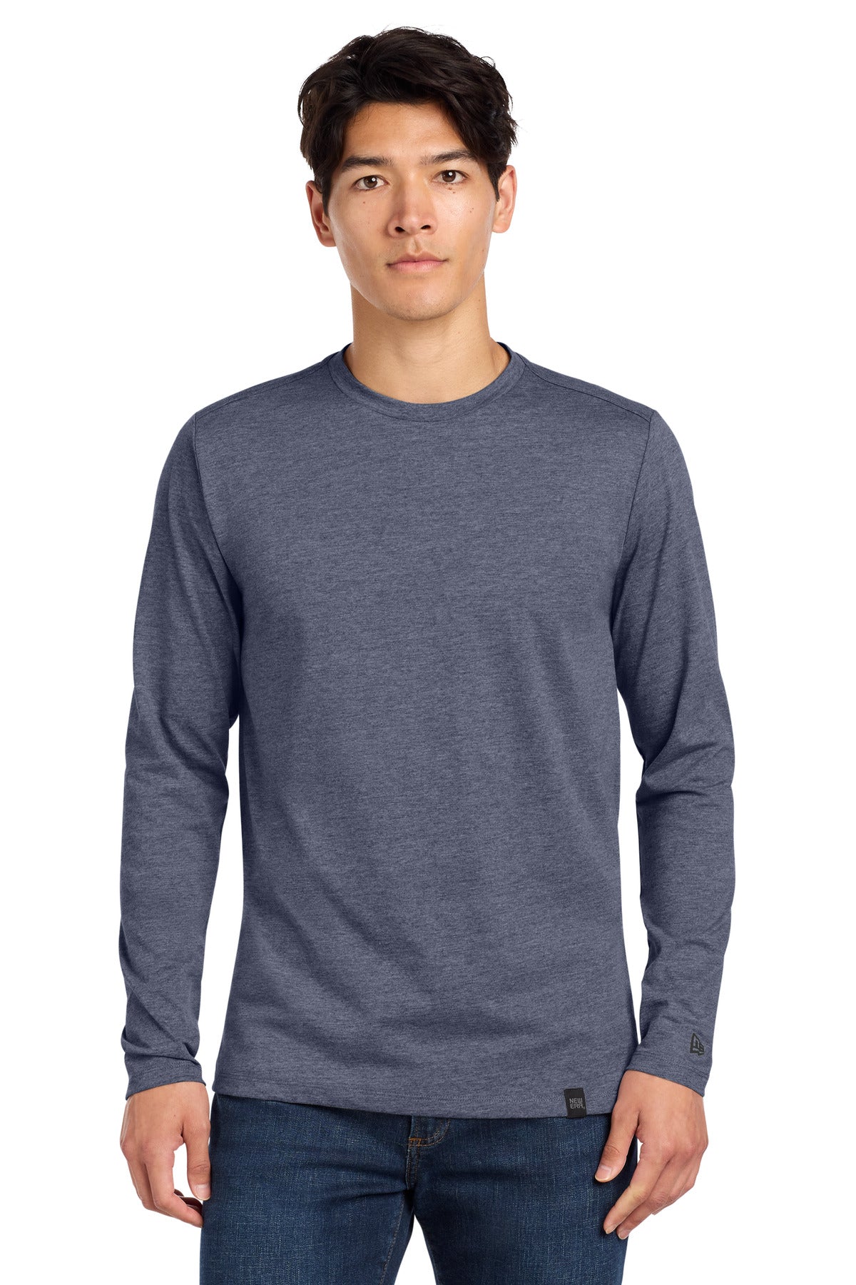 New Era  Heritage Blend Long Sleeve Crew Tee - True Navy Heather