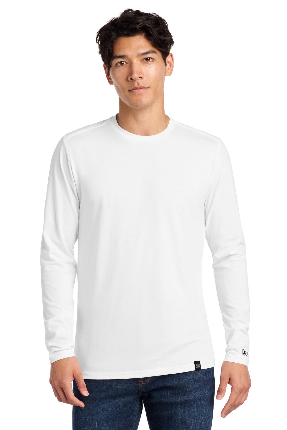 New Era  Heritage Blend Long Sleeve Crew Tee - White