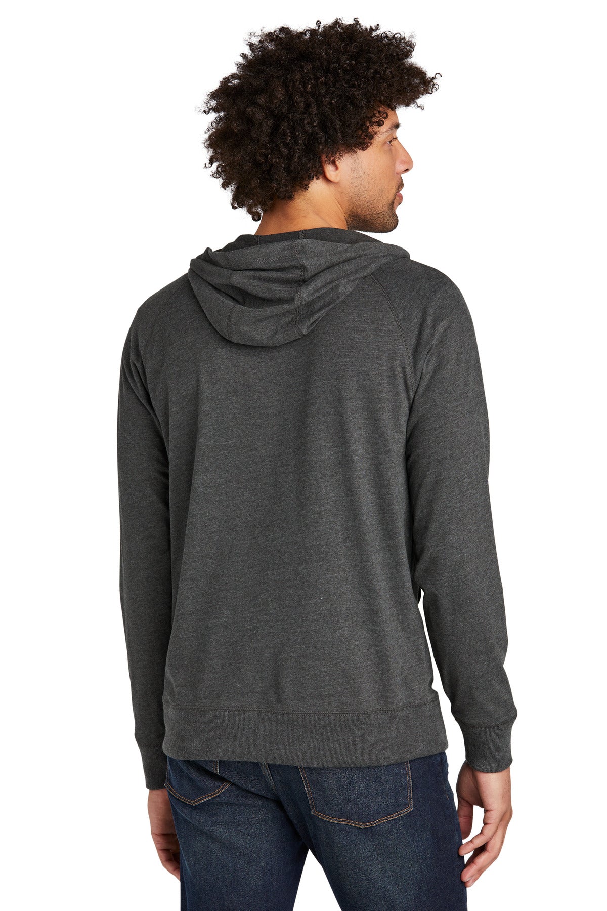 New Era  Sueded Cotton Blend Full-Zip Hoodie - Black Heather