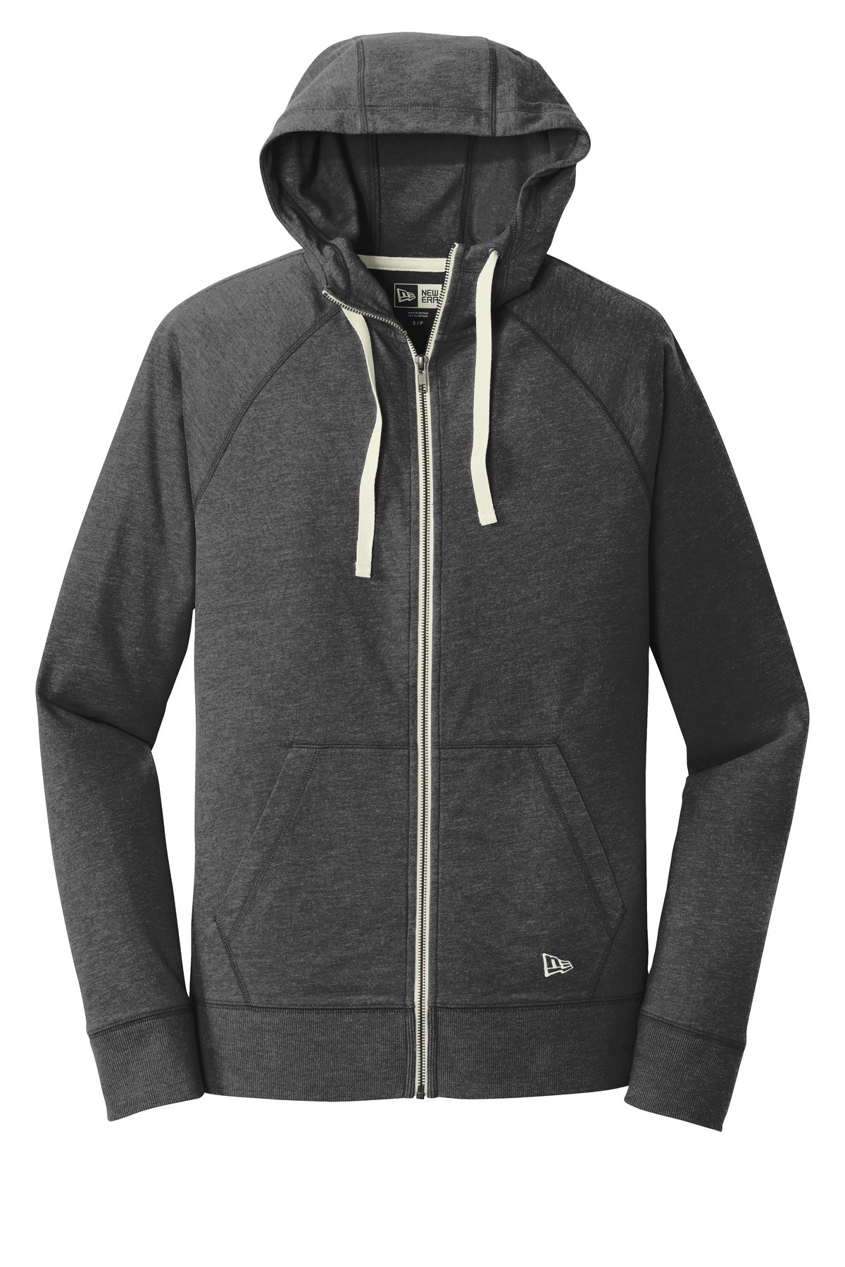 New Era  Sueded Cotton Blend Full-Zip Hoodie - Black Heather