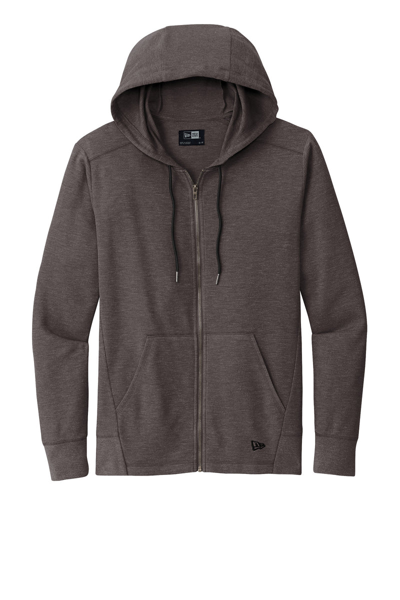 New Era Thermal Full-Zip Hoodie - Black Heather