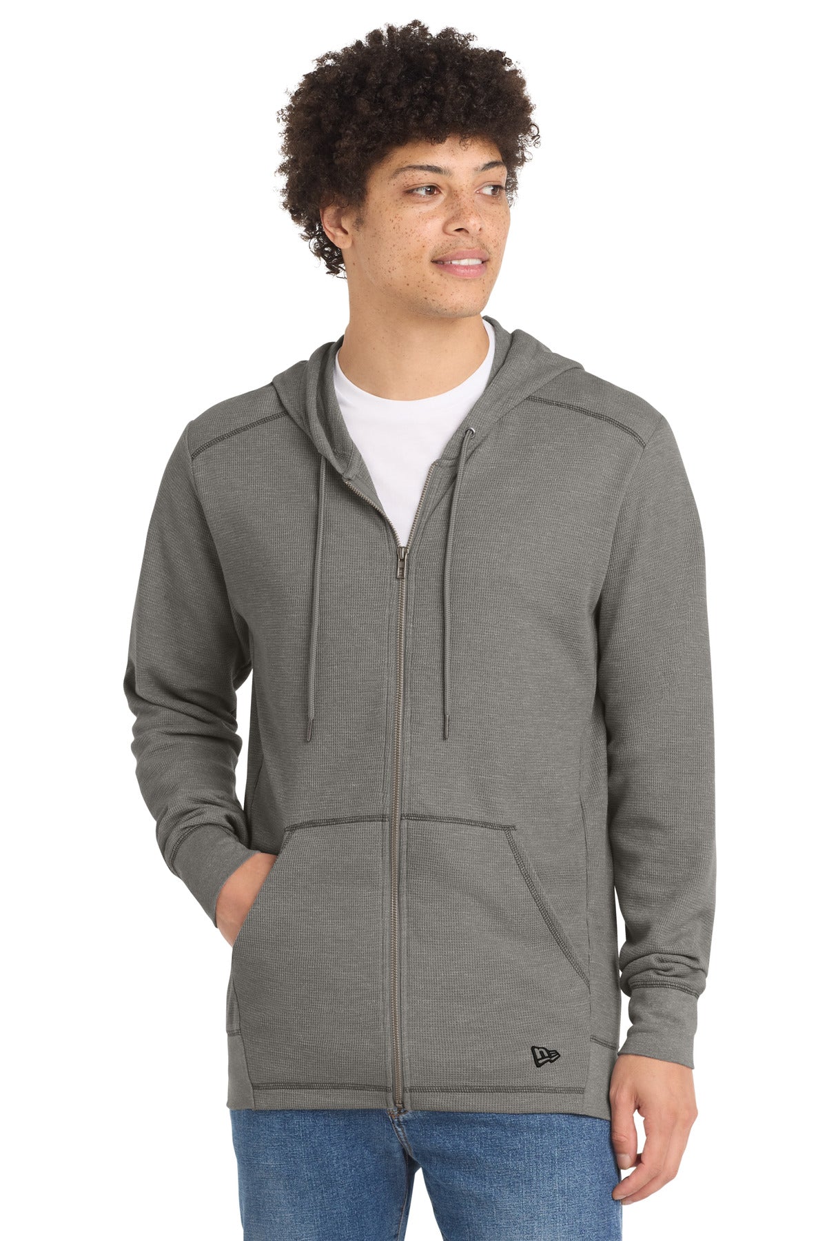 New Era Thermal Full-Zip Hoodie - Shadow Grey Heather