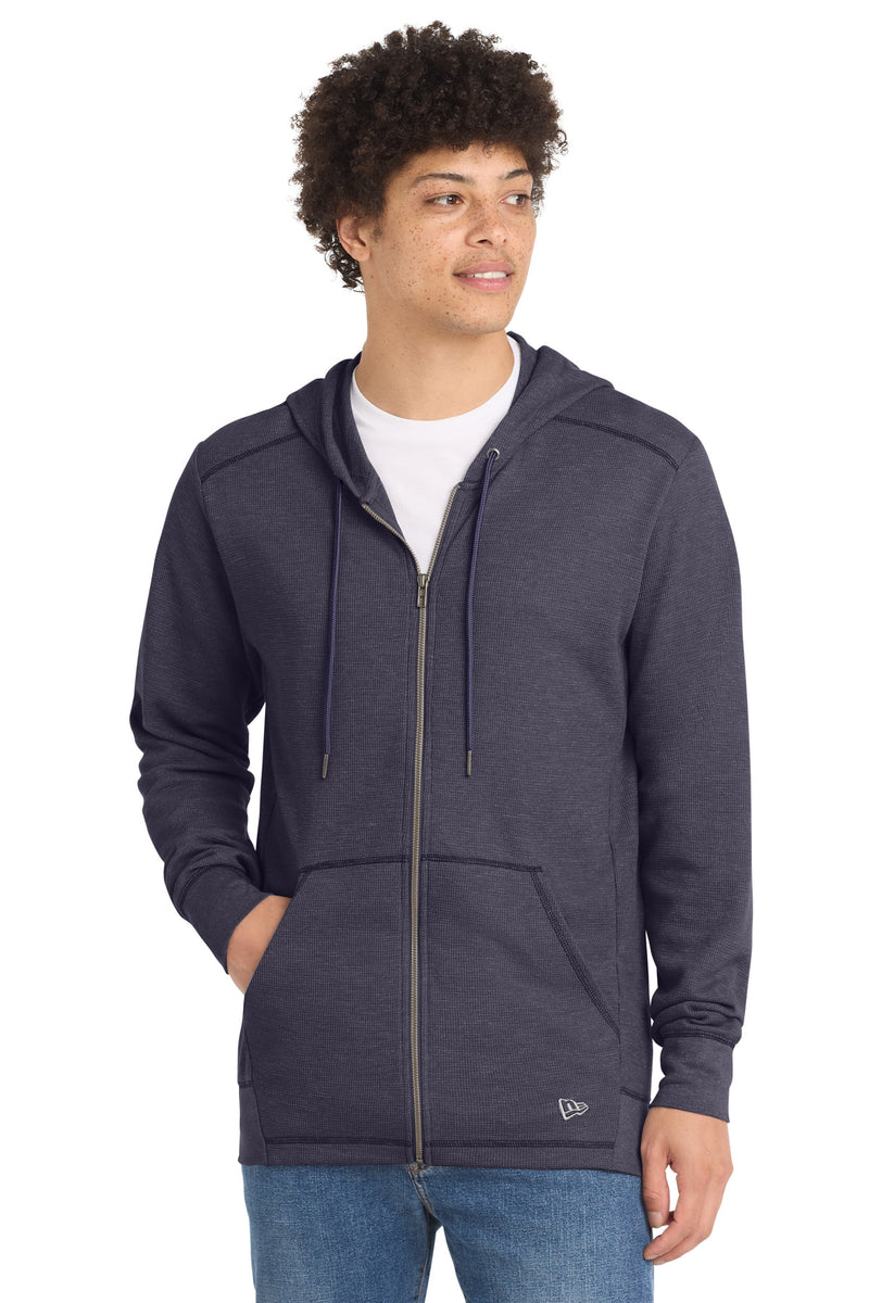 New Era Thermal Full-Zip Hoodie - True Navy Heather