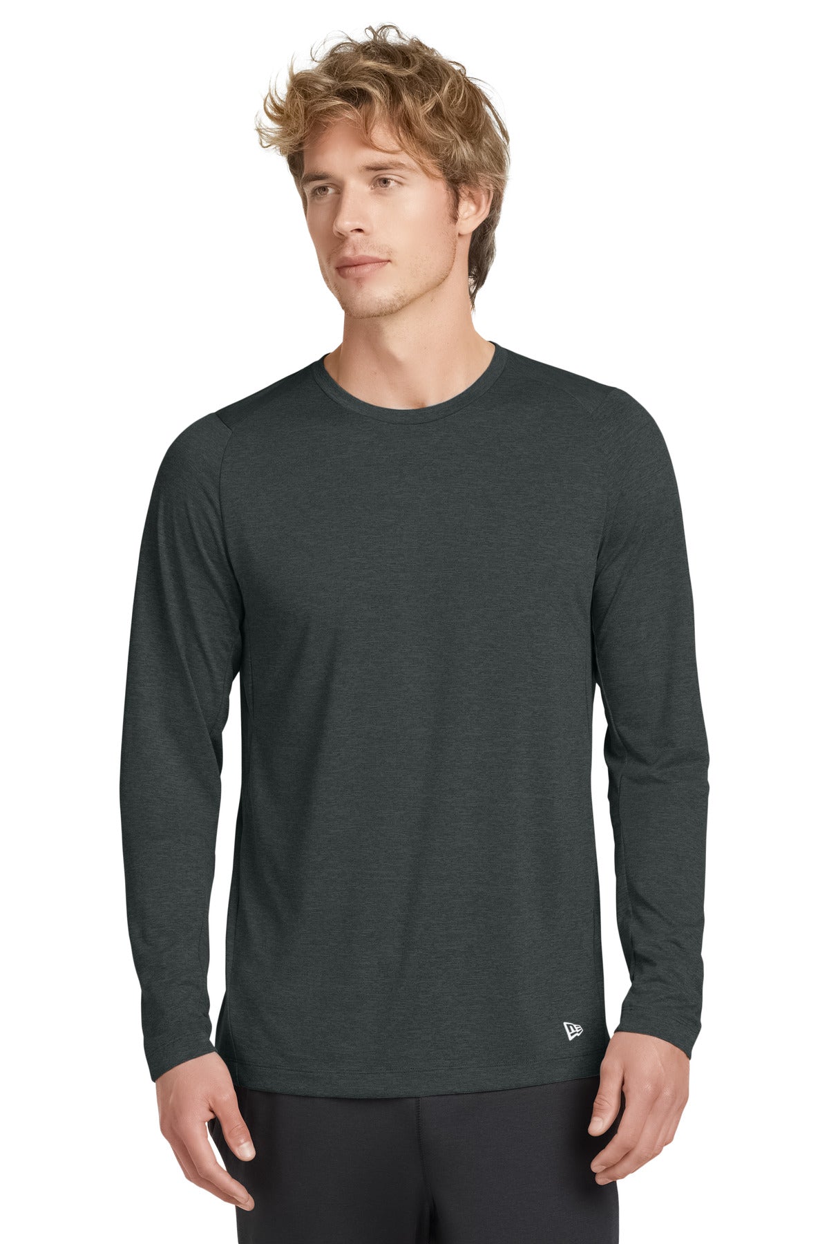 New Era  Series Performance Long Sleeve Crew Tee - Graphite