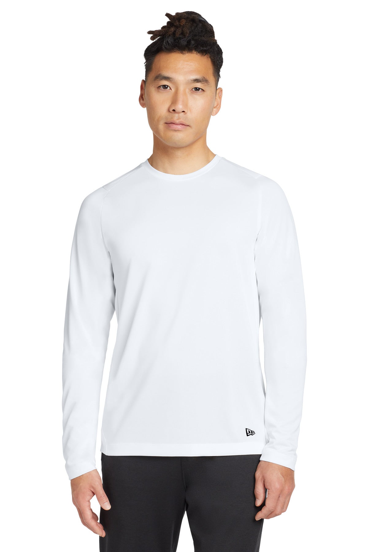 New Era  Series Performance Long Sleeve Crew Tee - White Solid