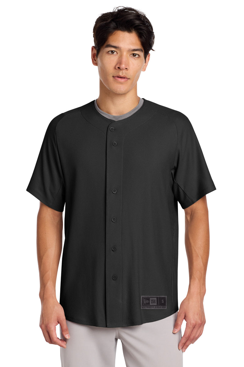 New Era  Diamond Era Full-Button Jersey - Black