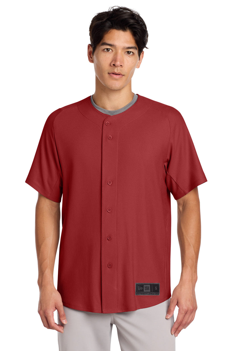 New Era  Diamond Era Full-Button Jersey - Crimson