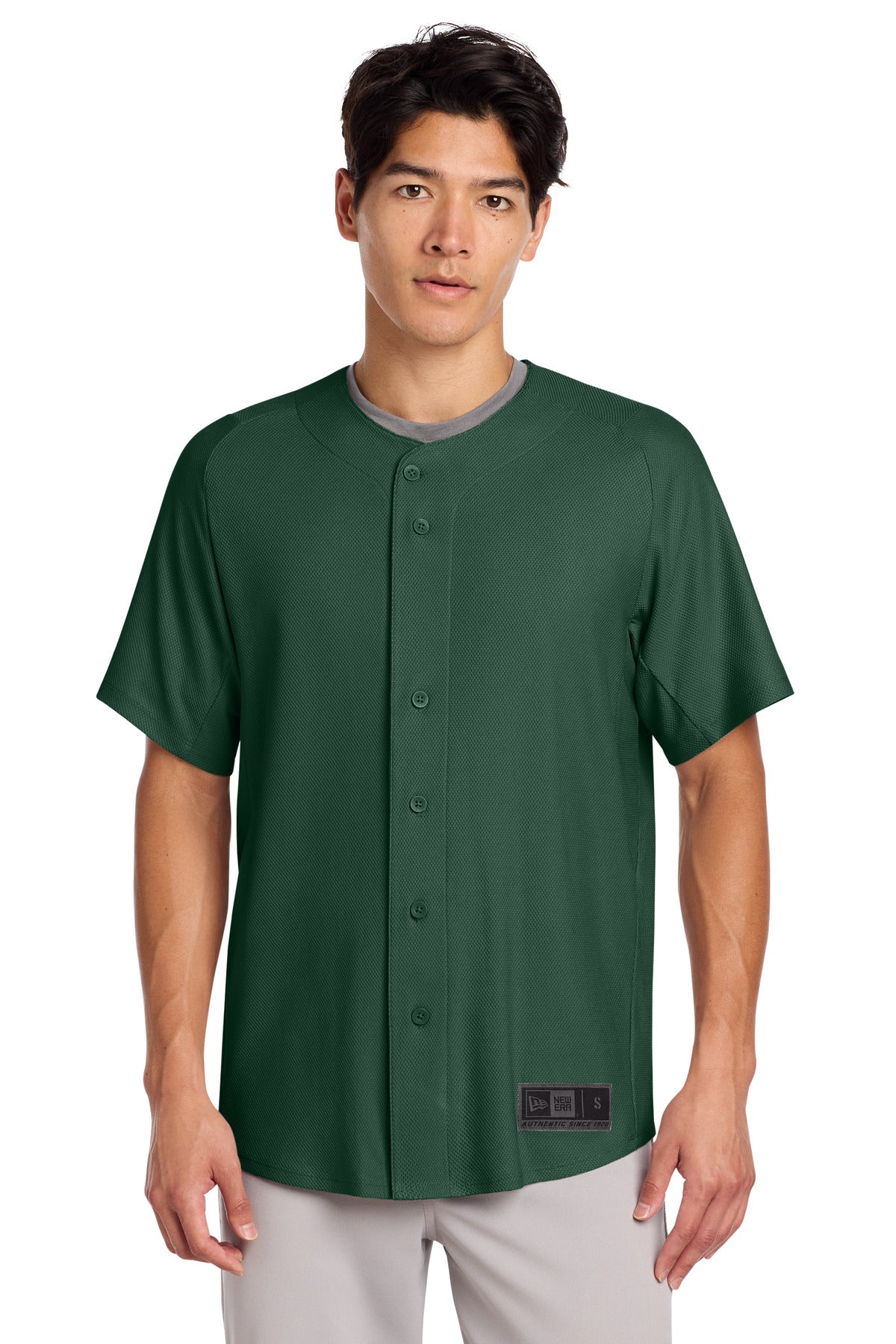 New Era  Diamond Era Full-Button Jersey - Dark Green
