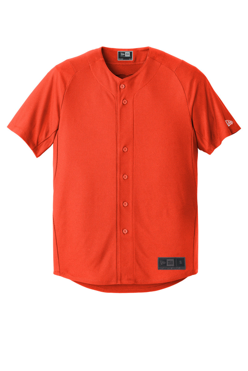 New Era  Diamond Era Full-Button Jersey - Deep Orange