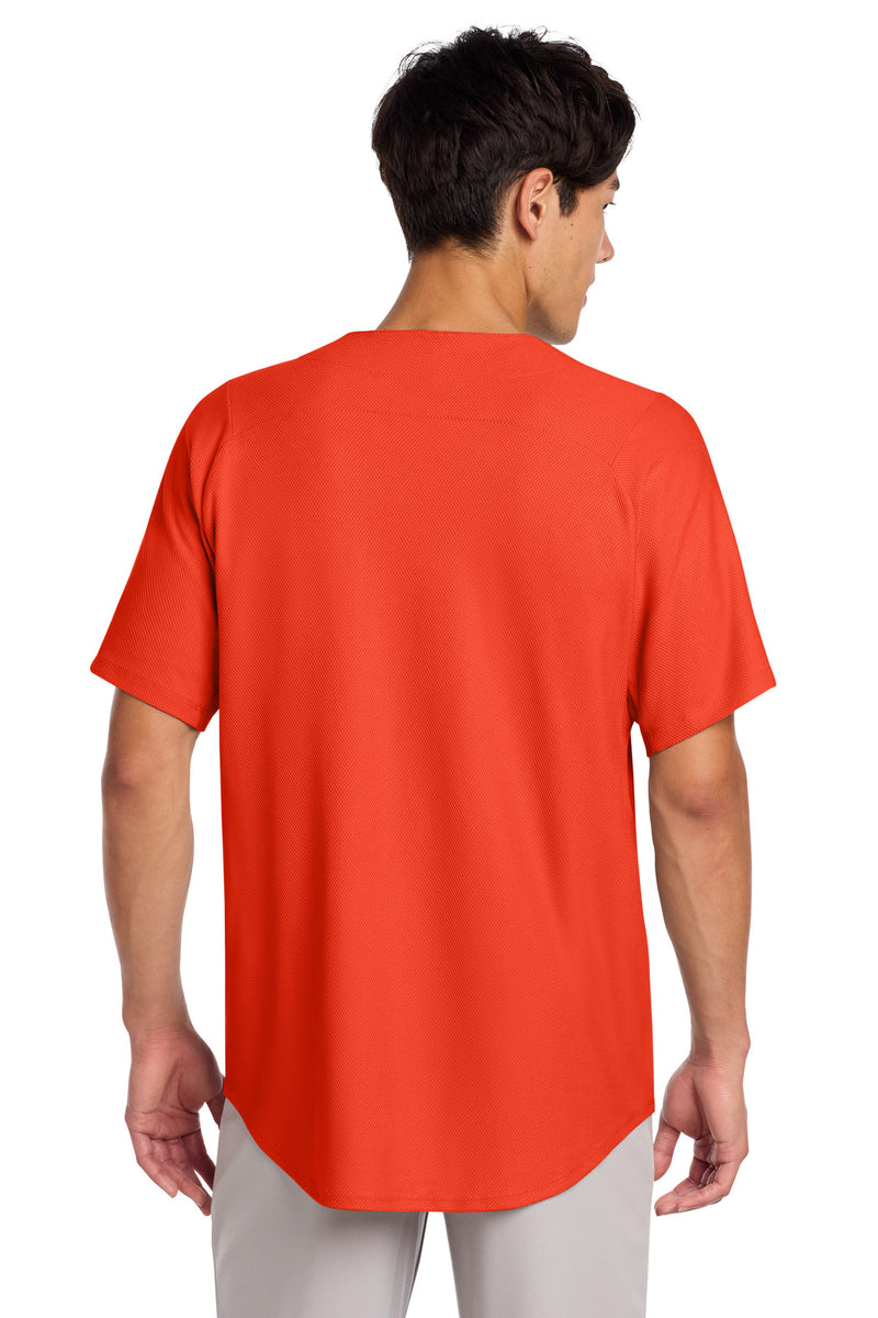 New Era  Diamond Era Full-Button Jersey - Deep Orange